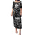 Skull Grunge Pattern Family Matching Puletasi Dress and Hawaiian Shirt Warning I'm an Asshole - Wonder Print Shop