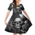 Skull Grunge Pattern Family Matching Short Sleeve Bodycon Dress and Hawaiian Shirt Warning I'm an Asshole - Wonder Print Shop