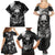 Skull Grunge Pattern Family Matching Summer Maxi Dress and Hawaiian Shirt Warning I'm an Asshole - Wonder Print Shop