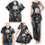 Skull Grunge Pattern Family Matching Tank Maxi Dress and Hawaiian Shirt Warning I'm an Asshole - Wonder Print Shop