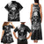 Skull Grunge Pattern Family Matching Tank Maxi Dress and Hawaiian Shirt Warning I'm an Asshole - Wonder Print Shop