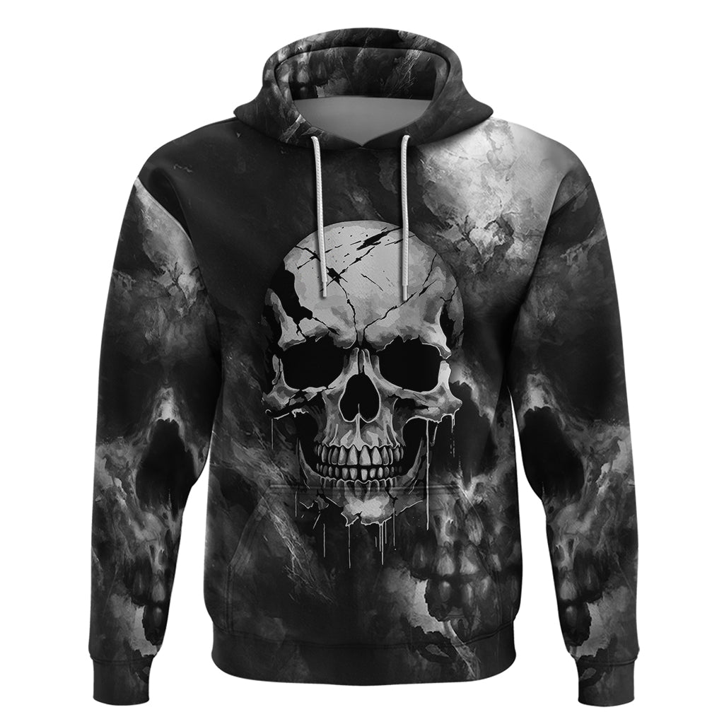 Skull Grunge Pattern Hoodie Warning I'm an Asshole - Wonder Print Shop