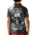 Skull Grunge Pattern Kid Polo Shirt Warning I'm an Asshole - Wonder Print Shop