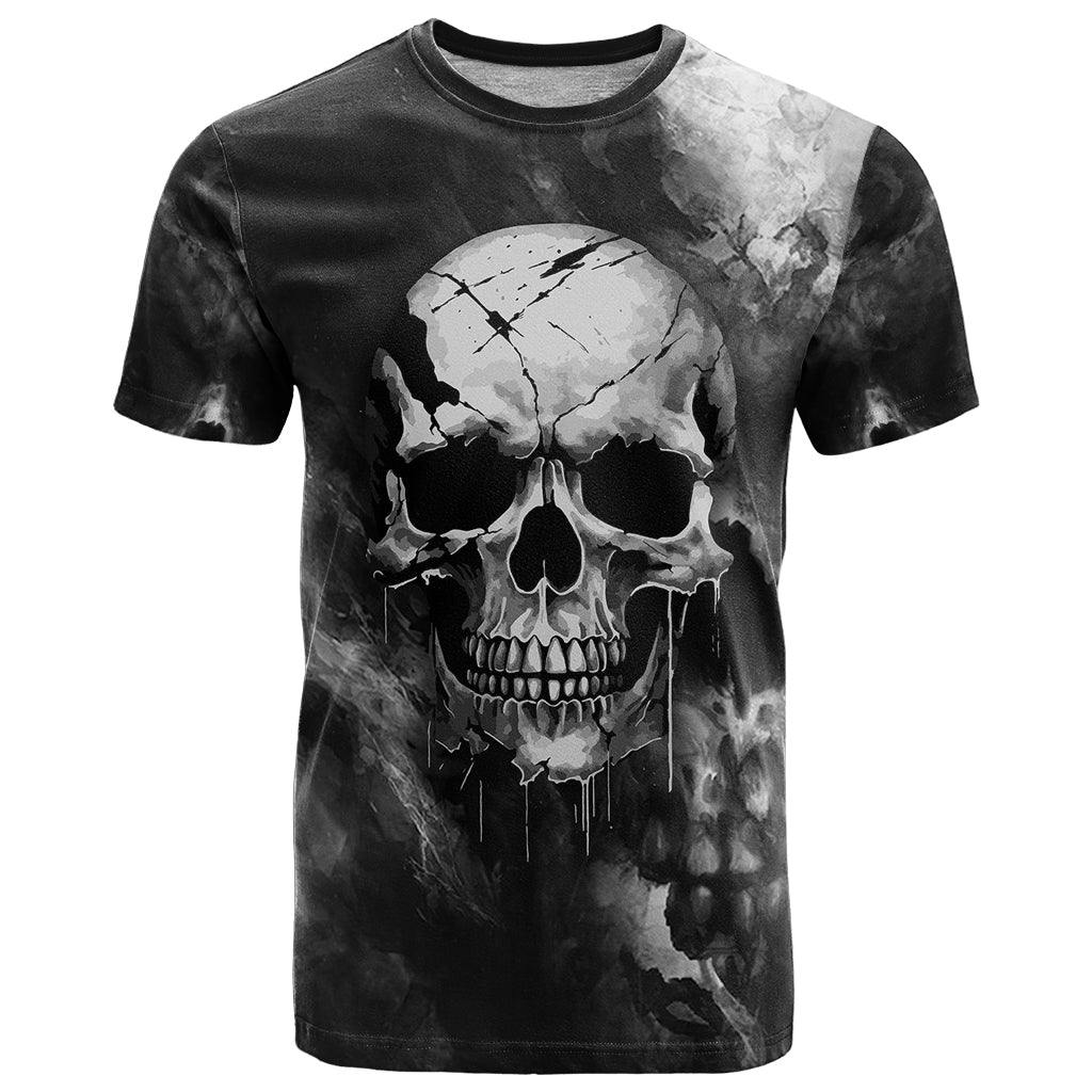 Skull Grunge Pattern T Shirt Warning I'm an Asshole - Wonder Print Shop