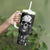 Skull Grunge Pattern Tumbler With Handle Warning I'm an Asshole - Wonder Print Shop