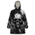 Skull Grunge Pattern Wearable Blanket Hoodie Warning I'm an Asshole - Wonder Print Shop