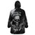 Skull Grunge Pattern Wearable Blanket Hoodie Warning I'm an Asshole - Wonder Print Shop