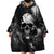 Skull Grunge Pattern Wearable Blanket Hoodie Warning I'm an Asshole - Wonder Print Shop