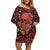 Skull pattern Family Matching Off Shoulder Short Dress and Hawaiian Shirt I Love You Berry Much - Wonder Print Shop