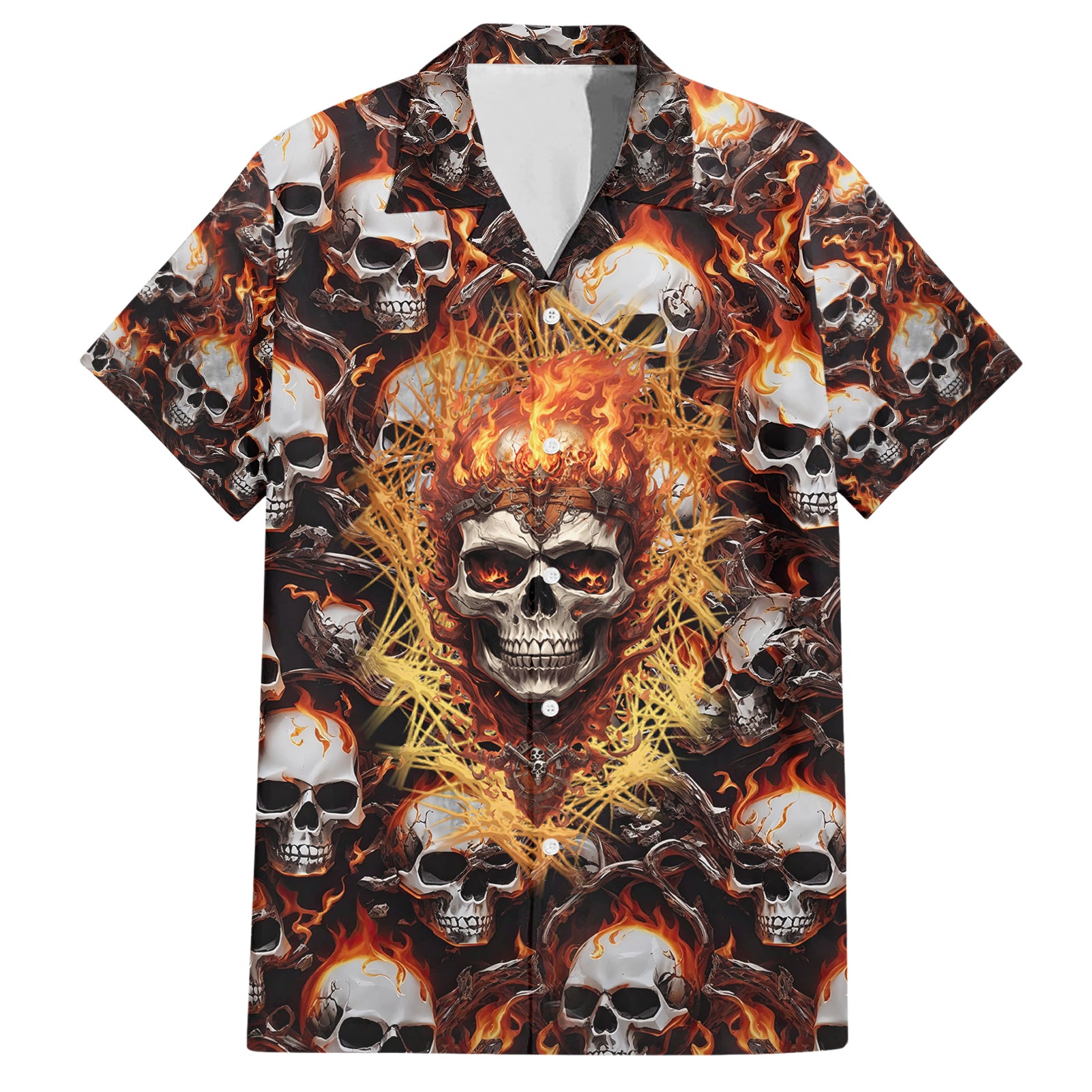 Flaming Skull Hawaiian Shirt Judge Me When You're Perfect Otherwise Shut Up - Wonder Print Shop