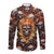 Flaming Skull Long Sleeve Button Shirt Judge Me When You're Perfect Otherwise Shut Up - Wonder Print Shop