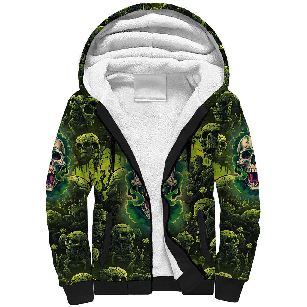 Zombie Skull Sherpa Hoodie I'm Like Literally Dead - Wonder Print Shop