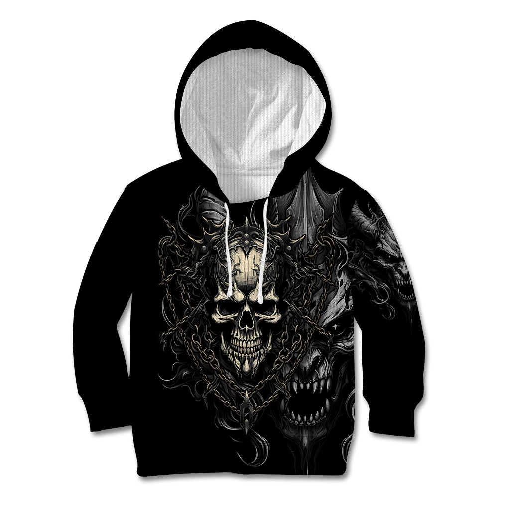 Skull Demon Fantasy Kid Hoodie Time To Unleash A Litte Hell - Wonder Print Shop