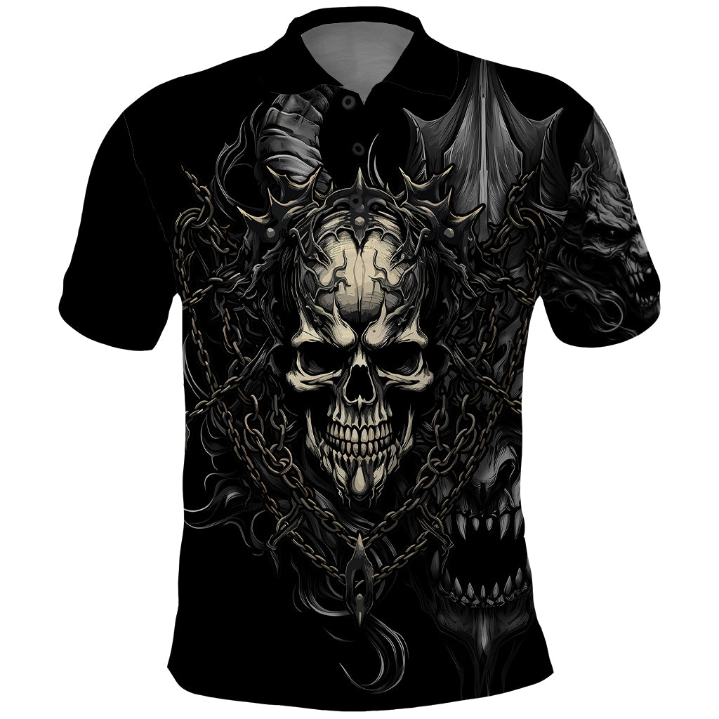 Skull Demon Fantasy Polo Shirt Time To Unleash A Litte Hell - Wonder Print Shop