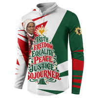 Sojourner Truth Christmas Button Sweatshirt Festive Holiday Graphic With Freedom Equality Peace Text