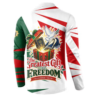 Sojourner Truth Christmas Button Sweatshirt Festive Holiday Graphic With Freedom Equality Peace Text
