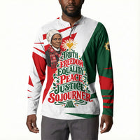 Sojourner Truth Christmas Button Sweatshirt Festive Holiday Graphic With Freedom Equality Peace Text