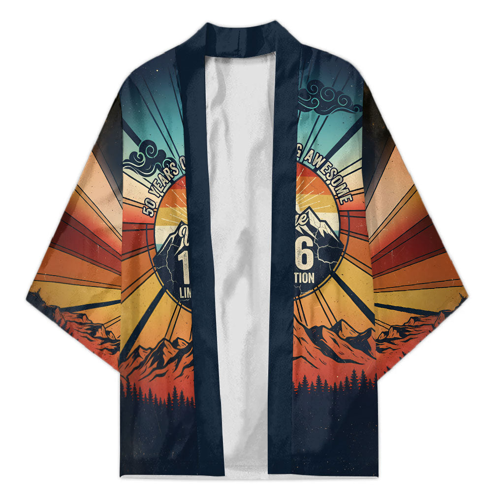 Vintage 1976 50th Birthday 50 Years Of Being Awesome Kimono Retro Sunset Mountain Sunrise