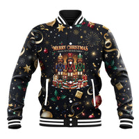 Black Nutcracker Family Christmas Baseball Jacket African American Noel Wrapped In Drip