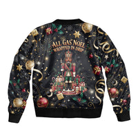 Black Nutcracker Family Christmas Bomber Jacket African American Noel Wrapped In Drip