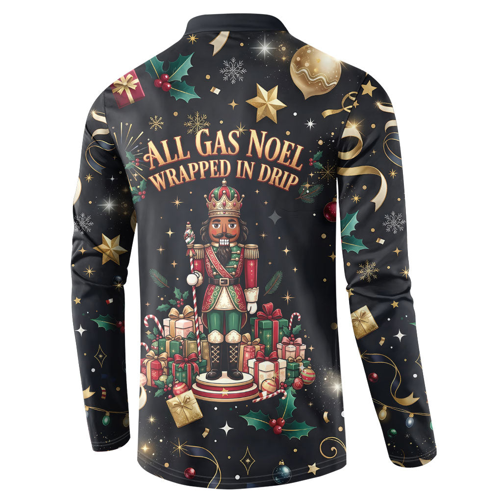 Black Nutcracker Family Christmas Button Sweatshirt African American Noel Wrapped In Drip