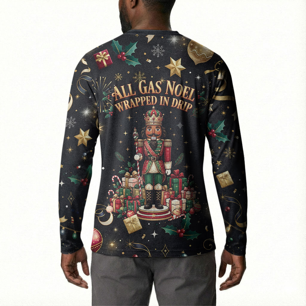 Black Nutcracker Family Christmas Button Sweatshirt African American Noel Wrapped In Drip