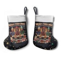 Black Nutcracker Family Christmas Stocking African American Noel Wrapped In Drip