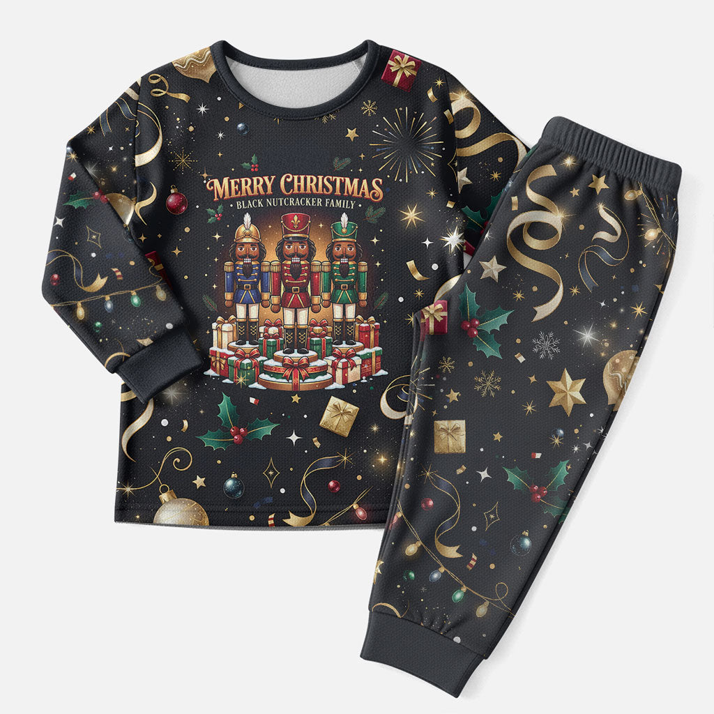 Black Nutcracker Family Christmas Pajama Set African American Noel Wrapped In Drip