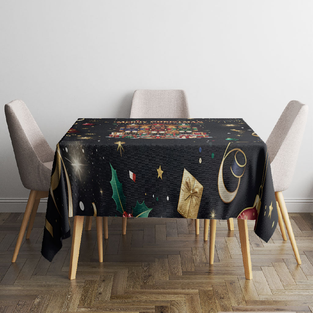 Black Nutcracker Family Christmas Tablecloth African American Noel Wrapped In Drip