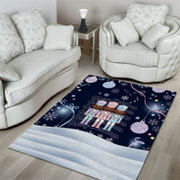 Black Nutcracker Magic Christmas Area Rug African American Pastel Snowflake Winter