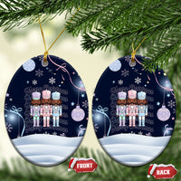 Black Nutcracker Magic Christmas Ceramic Ornament African American Pastel Snowflake Winter