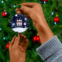 Black Nutcracker Magic Christmas Ceramic Ornament African American Pastel Snowflake Winter