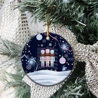 Black Nutcracker Magic Christmas Ceramic Ornament African American Pastel Snowflake Winter