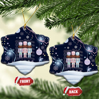 Black Nutcracker Magic Christmas Ceramic Ornament African American Pastel Snowflake Winter