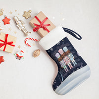 Black Nutcracker Magic Christmas Stocking African American Pastel Snowflake Winter