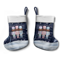 Black Nutcracker Magic Christmas Stocking African American Pastel Snowflake Winter