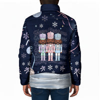 Black Nutcracker Magic Christmas Padded Jacket African American Pastel Snowflake Winter