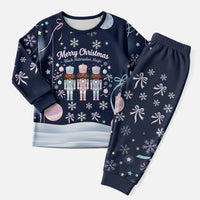 Black Nutcracker Magic Christmas Pajama Set African American Pastel Snowflake Winter