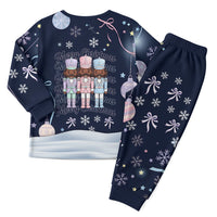 Black Nutcracker Magic Christmas Pajama Set African American Pastel Snowflake Winter