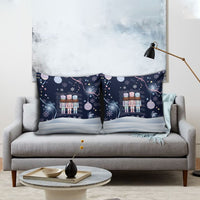 Black Nutcracker Magic Christmas Pillow Cover African American Pastel Snowflake Winter