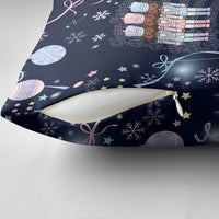 Black Nutcracker Magic Christmas Pillow Cover African American Pastel Snowflake Winter