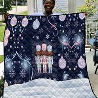 Black Nutcracker Magic Christmas Quilt African American Pastel Snowflake Winter