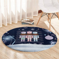 Black Nutcracker Magic Christmas Round Carpet African American Pastel Snowflake Winter