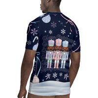 Black Nutcracker Magic Christmas Rugby Jersey African American Pastel Snowflake Winter