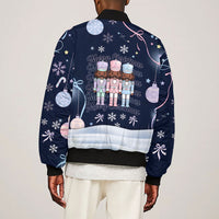 Black Nutcracker Magic Christmas Sleeve Zip Bomber Jacket African American Pastel Snowflake Winter