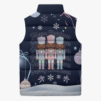 Black Nutcracker Magic Christmas Sleeveless Puffer Jacket African American Pastel Snowflake Winter