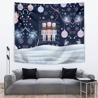Black Nutcracker Magic Christmas Tapestry African American Pastel Snowflake Winter