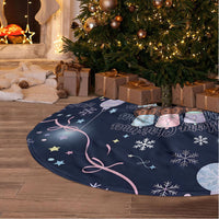Black Nutcracker Magic Christmas Tree Skirt African American Pastel Snowflake Winter