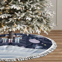 Black Nutcracker Magic Christmas Tree Skirt African American Pastel Snowflake Winter