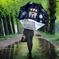 Black Nutcracker Magic Christmas Umbrella African American Pastel Snowflake Winter